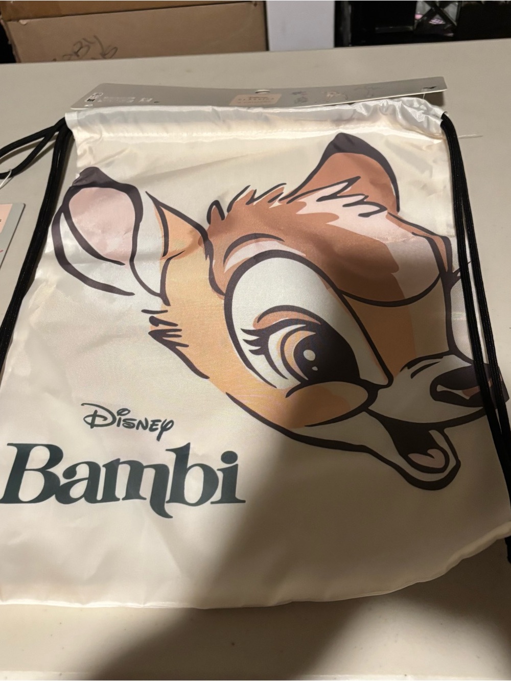 Bambi draw string bag. New. Primark